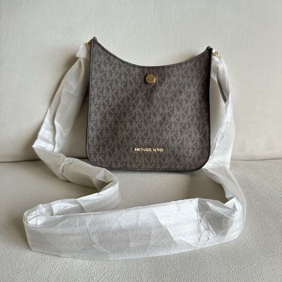 Michael Kors Briley Small Brown Messenger Crossbody Shoulder Handbag Bag MK - Picture 1 of 7
